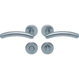 INOX KLJUKA ZA VRATA SCOOP 1084 Z ROZETO WC