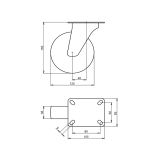KOLO Z GIBLJIVO VILICO LIV-KOLESA 125 MM GIISO PP VA ČR 2-662 ISO