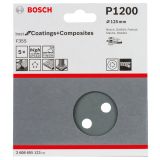 SAMOPRITRILNI BRUSNI DISK BOSCH 5- DELNI SET F355 ČRN 125MM 8 LUKENJ P1200