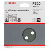 SAMOPRITRILNI BRUSNI DISK BOSCH 5- DELNI SET F355 ČRN 125MM 8 LUKENJ P320