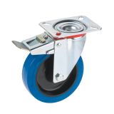 GIBLJIVO KOLO Z ZAVORO DÖRNER + HELMER 125X36MM PLOŠČA 100X85MM MODER