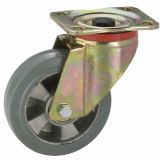 KOLO Z GIBLJIVO VILICO DÖRNER + HELMER 125X50MM PLOŠČA 140X110MM ALU PLATIŠČE, GUMA 230 KG