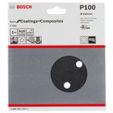 SAMOPRITRILNI BRUSNI DISK BOSCH 5- DELNI SET F355 ČRN 150MM 6 LUKENJ P100