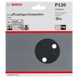 SAMOPRITRILNI BRUSNI DISK BOSCH 5- DELNI SET F355 ČRN 150MM 6 LUKENJ P120