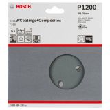 SAMOPRITRILNI BRUSNI DISK BOSCH 5- DELNI SET F355 ČRN 150MM 6 LUKENJ P1200