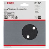 SAMOPRITRILNI BRUSNI DISK BOSCH 5- DELNI SET F355 ČRN 150MM 6 LUKENJ P180