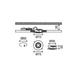 VGRADNA STROPNA SVETILKA PRISMA 1X5W LED, FI=75 MM KROM, OKR., IP44