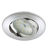 VGRADNA STROPNA SVETILKA PRISMA 1X5W LED,FI=82MM,GIBLJIVA KROM, OKR., IP23