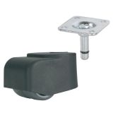 POHIŠTVENO KOLO DÖRNER + HELMER 25MM PLOŠČA 38X38MM DVOJNO, MEHKA TLA