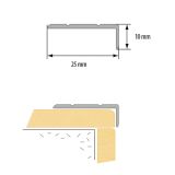 STOPNIŠČNI ALU PROFIL CEZAR 25X10MM 1M ZLAT SAMOLEPILNI