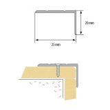 STOPNIŠČNI ALU PROFIL CEZAR 25X20MM 2.5M ZLAT
