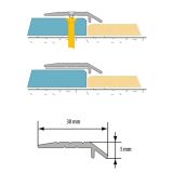 NIVOJSKI ALU PROFIL CEZAR 30X5MM 2.5M SREBRN