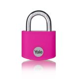 CILINDRIČNA OBEŠANKA 32 MM, ALU-ROZA, YALE STANDARD S3 KLJUČI, V SKLADU Z EN 12320:2012 - VARNOSTNI RAZRED 1