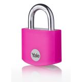CILINDRIČNA OBEŠANKA 32 MM, ALU-ROZA, YALE STANDARD S3 KLJUČI, V SKLADU Z EN 12320:2012 - VARNOSTNI RAZRED 1