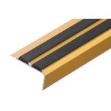 STOPNIŠČNI ALU PROFIL CEZAR 35X19MM 0.9M ZLAT Z GUMO