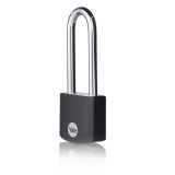 CILINDRIČNA OBEŠANKA 38 MM Z DOLGIM LOKOM 56 MM, ALU-ČRNA, YALE STANDARD S 3 KLJUČI, EN 12320:2012 - VARNOSTNI RAZRED 1