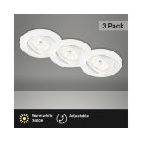 VGRADNA STROPNA SVETILKA PRISMA 3X5W FI=75MM WW BELA, GIBLJIV.