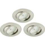 VGRADNA STROPNA SVETILKA PRISMA 3X5W FI=75MM WW NIKEL MAT, GIBLJIV.