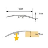 NIVOJSKI ALU PROFIL CEZAR 40MM 0.9M SREBRN
