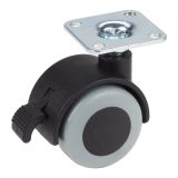 POHIŠTVENO KOLO DÖRNER + HELMER 40MM PLOŠČA 38X38MM BR DVOJNO, MEHKA TLA PARKET