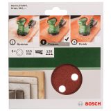 SAMOPRITRILNI BRUSNI DISK BOSCH 5-DELNI SET C430 RDEČ 115MM K120 8 LUKENJ
