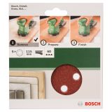SAMOPRITRILNI BRUSNI DISK BOSCH 5-DELNI SET C430 RDEČ 115MM K60 8 LUKENJ ZA LES