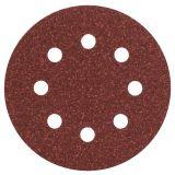 SAMOPRITRILNI BRUSNI DISK BOSCH 5-DELNI SET C430 RDEČ 115MM K80 8 LUKENJ ZA LES