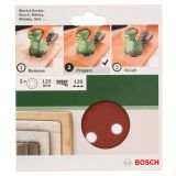 SAMOPRITRILNI BRUSNI DISK BOSCH 5-DELNI SET C430 RDEČ 125MM K120 8 LUKENJ