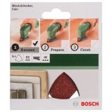 DELTA/VEČNAM BRUSNI LIST BOSCH 5-DELNI SET C430 RDEČ 82 MM K40 BREZ LUKENJ