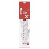 PODALJŠEK S STIKALOM EMOS 5 ŠUKO + 2 USB VTIČNI 3M