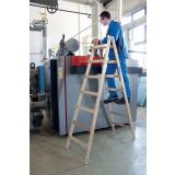 PROSTOSTOJEČA LESTEV KRAUSE STABILO 2X7 STOPNIC LESENA 1.9M