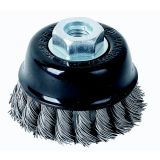 SKODELASTA ŽIČNA ŠČETKA TACTIX 75MM NAVOJ M14 FE 0.50 MM PLETENA ŽICA