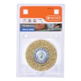 KROŽNA ŽIČNA ŠČETKA TACTIX 75MM OS6MM MEDENINA 0.30MM
