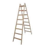 PROSTOSTOJEČA LESTEV KRAUSE STABILO 2X8 STOPNIC LESENA 2.15M