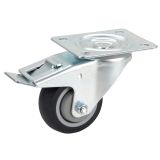 GIBLJIVO KOLO Z ZAVORO DÖRNER + HELMER 80X32MM PLOŠČA 105X85MM ČRN