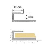 ZAKLJUČNI ALU PROFIL CEZAR 8MM 0.9M SREBRN PANEL L