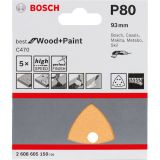 SAMOPRITRDILNI BRUSNI DISK ZA DELTA BRUSILNIKE BOSCH 93 MM K80 6 LUKENJ RUMENA BARVA ZA LES