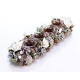 NAMIZNA DEKORACIJA GLOSSTYLE ADVENTNA DEKORACIJA 44 CM S 4 KOZARČKI IN ROŽAMI