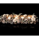 NAMIZNA DEKORACIJA GLOSSTYLE ADVENTNA DEKORACIJA 44 CM S 4 KOZARČKI IN ROŽAMI