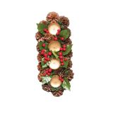 DEKORACIJA GLOSSTYLE ADVENTNA ZA 4 SVEČE 35X15 CM SORTIRANO