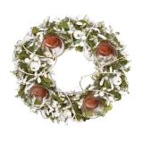 VENČEK GLOSSTYLE ADVENTNI BELI NARAVNI 32X32X8 CM 4 K.