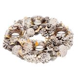 NAMIZNA DEKORACIJA GLOSSTYLE ADVENTNI VENEC BELI NARAVNI 34X34X8.5 CM 4 K