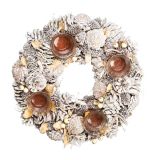 NAMIZNA DEKORACIJA GLOSSTYLE ADVENTNI VENEC BELI NARAVNI 34X34X8.5 CM 4 K