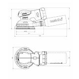 AKU. ROTACIJSKI BRUSILNIK METABO POWERMAXX SXA 12-125 BL