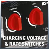 EINHELL POLNILNIK AKUMULATORJEV IN STARTER CC-BC 30 , 6 V / 12 V / 24 V, 3 - 400 AH, 100 A - 5 SEC
