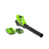 AKUMULATORSKI PUHALNIK GREENWORKS 40V 2AH AKSIALNI Z BATER. IN POLNILNIKOM