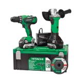 SET AKUMULATORSKEGA ORODJA HITACHI PROFI SET 7 (AKU VRTALNIK DS18DBSL + AKU KOTNA BRUSILKA G18DSL)