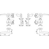 ALU KLJUKA ZA VRATA HOPPE IBIZA Z ROZETO KLJUČ F1