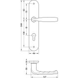 ALU KLJUKA ZA VRATA HOPPE NEW YORK S ŠČITOM KLJUČ F-1 8/9