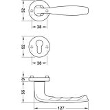 ALU KLJUKA ZA VRATA HOPPE NEW YORK Z ROZETO CILIND. F-1 8/9